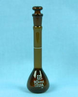 Sibata Amber Volumetric Flask 10 mL Class A - Avogadro's Lab Supply
