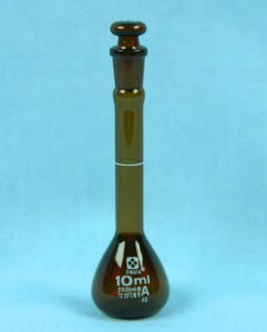 Sibata Amber Volumetric Flask 10 mL Class A - Avogadro's Lab Supply