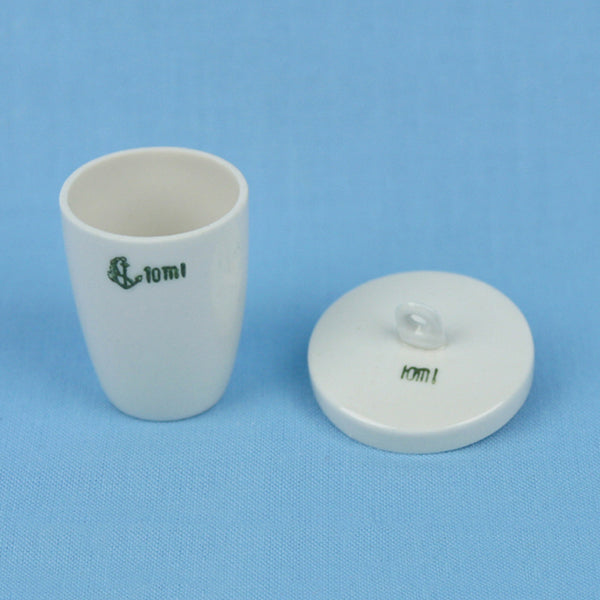10 mL Porcelain Crucible with Lid - Avogadro's Lab Supply