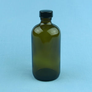 480 mL Boston Round Amber Solution Bottle - Avogadro's Lab Supply