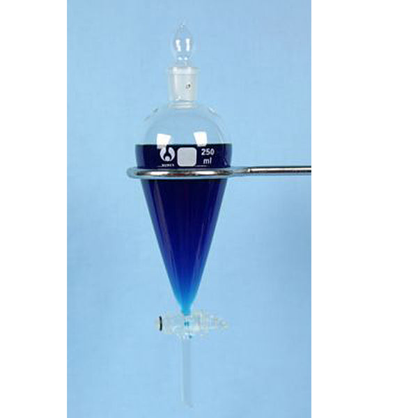 250 mL Separatory Funnel with Glass Stopcock and Stopper - Avogadro's Lab Supply