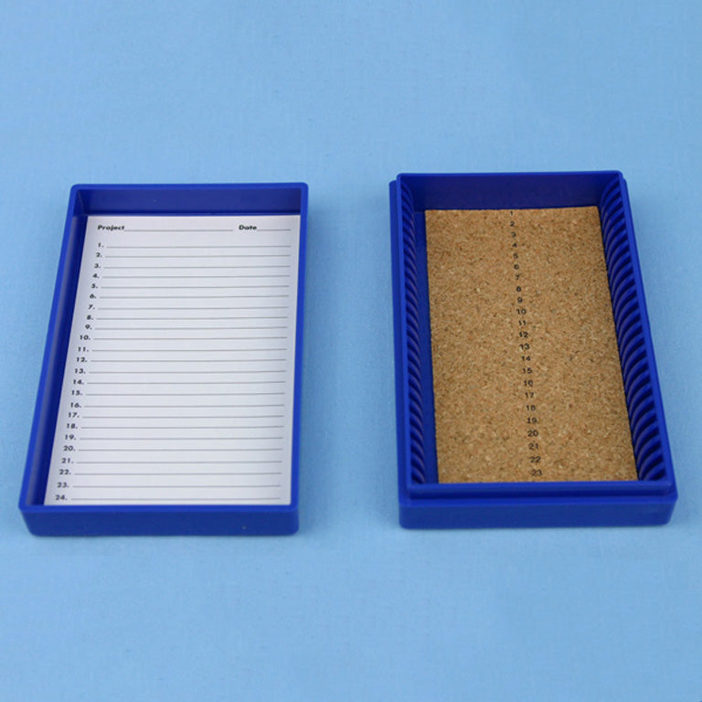 25 Place Cork Lined Microscope Slide Box - Avogadro's Lab Supply