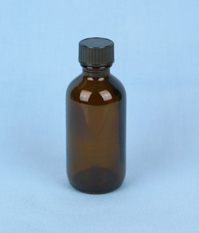 60 mL Boston Round Amber Solution Bottle - Avogadro's Lab Supply