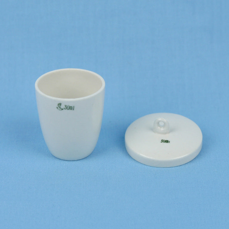 30 mL Porcelain Crucible with Lid - Avogadro's Lab Supply