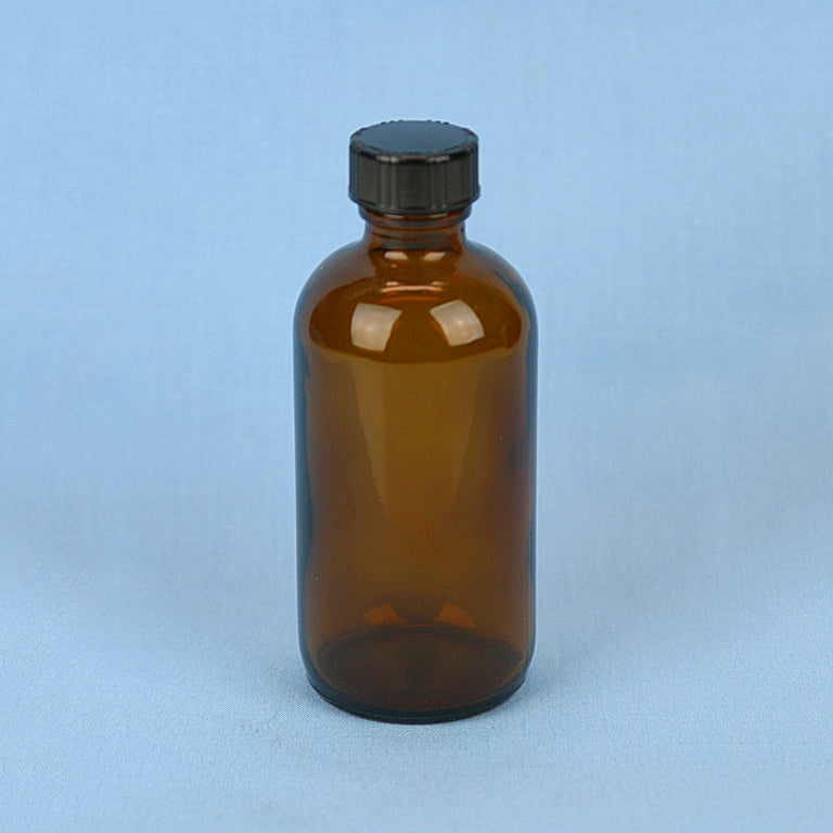 120 mL Boston Round Amber Solution Bottle | Avogadro's Lab Supply