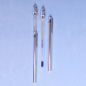 6" Blue Spirit Armored Thermometer 0 to 220 F - Avogadro's Lab Supply