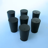 Size 0 Black Rubber Stoppers (Count 7) - Avogadro's Lab Supply