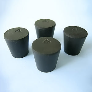 Size 3 Black Rubber Stoppers (Count 4) - Avogadro's Lab Supply