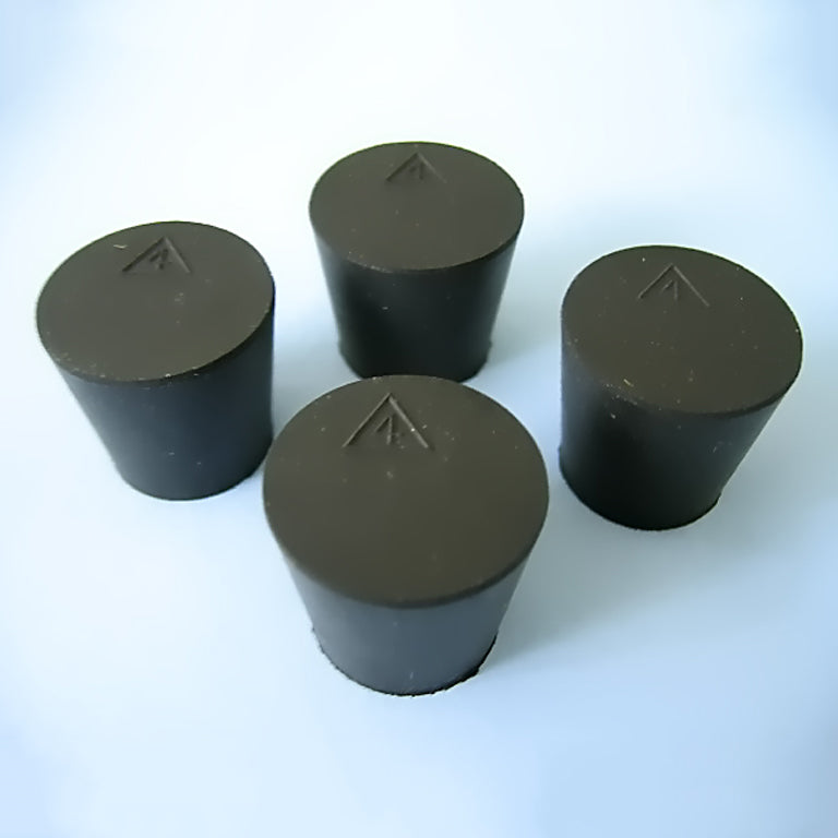 Size 4 Black Rubber Stoppers (Count 4) - Avogadro's Lab Supply