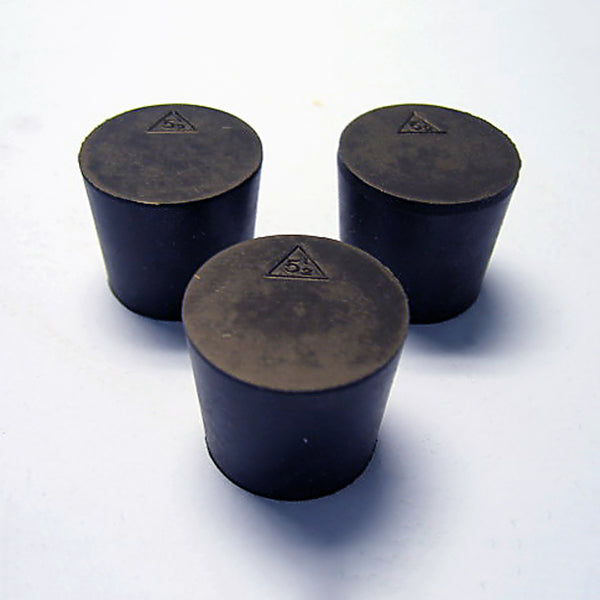Size 5.5 Black Rubber Stoppers (Count 3) - Avogadro's Lab Supply