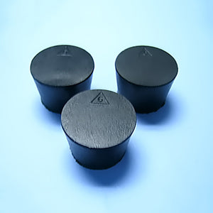 Size 6 Black Rubber Stoppers (Count 3) - Avogadro's Lab Supply