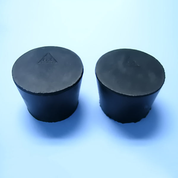 Size 6.5 Black Rubber Stoppers (Count 2) - Avogadro's Lab Supply