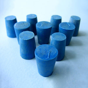 Blue Rubber Stoppers Size 1 (Count 10) - Avogadro's Lab Supply