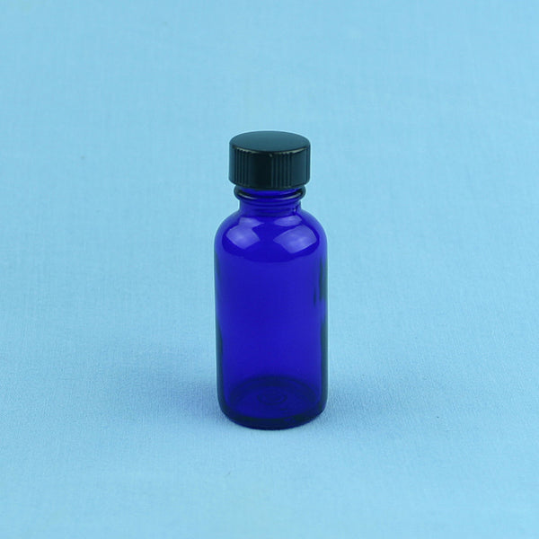 30 mL Boston Round Cobalt Blue Solution Bottle - Avogadro's Lab Supply