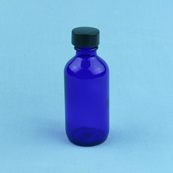 60 mL Boston Round Cobalt Blue Solution Bottle - Avogadro's Lab Supply