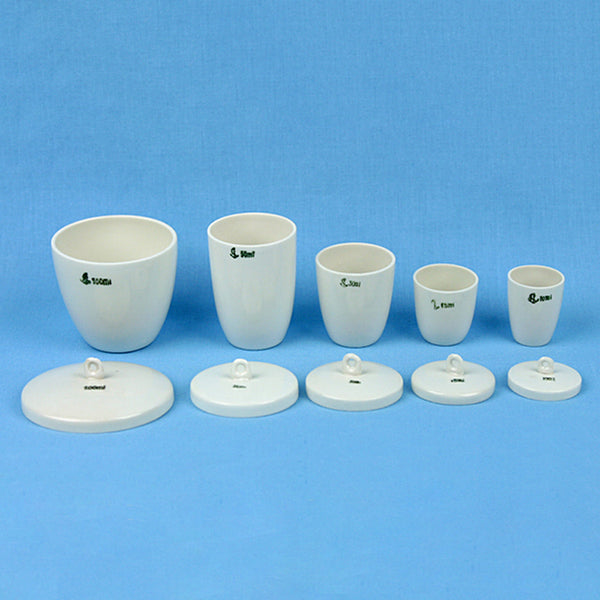 Porcelain Crucible Set with Lids (5 pcs) - Avogadro's Lab Supply