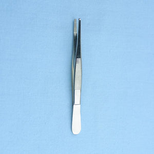 4.5" Thumb Dressing Forceps with Serrated Tips - Avogadro's Lab Supply