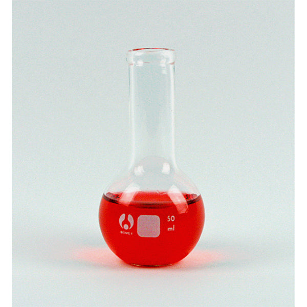 Florence Flat Bottom Flask 50 mL - Avogadro's Lab Supply