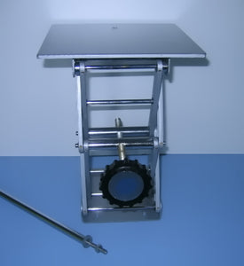 8" x 8" Laboratory Scissor Jack Stand with Removable Rod - Avogadro's Lab Supply