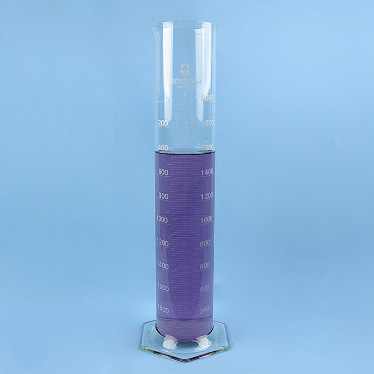 Sibata Class A Graduated Cylinder 2000 mL - Avogadro's Lab Supply