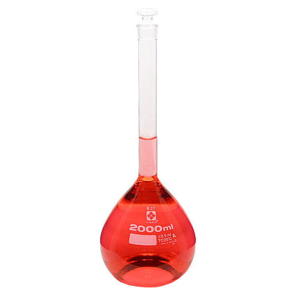Sibata Volumetric Flask 2000 mL Class A - Avogadro's Lab Supply