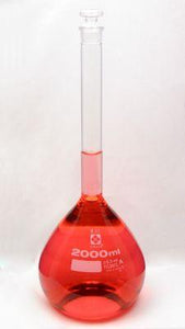 Sibata Volumetric Flask 2000 mL Class A - Avogadro's Lab Supply