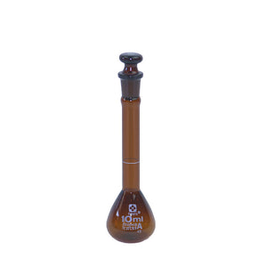Sibata Amber Volumetric Flask 10 mL Class A - Avogadro's Lab Supply