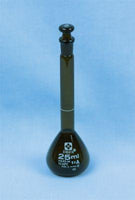 Sibata Amber Volumetric Flask 25 mL Class A - Avogadro's Lab Supply
